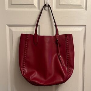 Vince Camuto 100% Genuine Leather Red Shoulder Bag